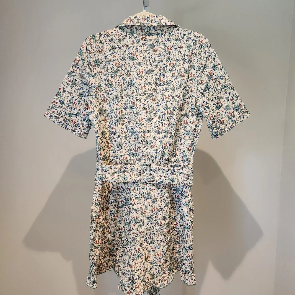 NWT Sezane Elise Jumpsuit Romper Floral Eyelet Belted Sz 38/6 Combisuit Ostuni - Picture 5 of 16